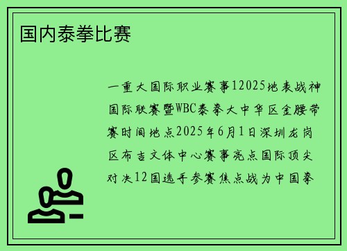 国内泰拳比赛